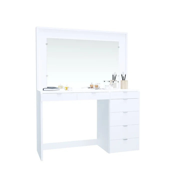 Dressing Table 47.25 Wide White Dressing Table Vanity with Mirror