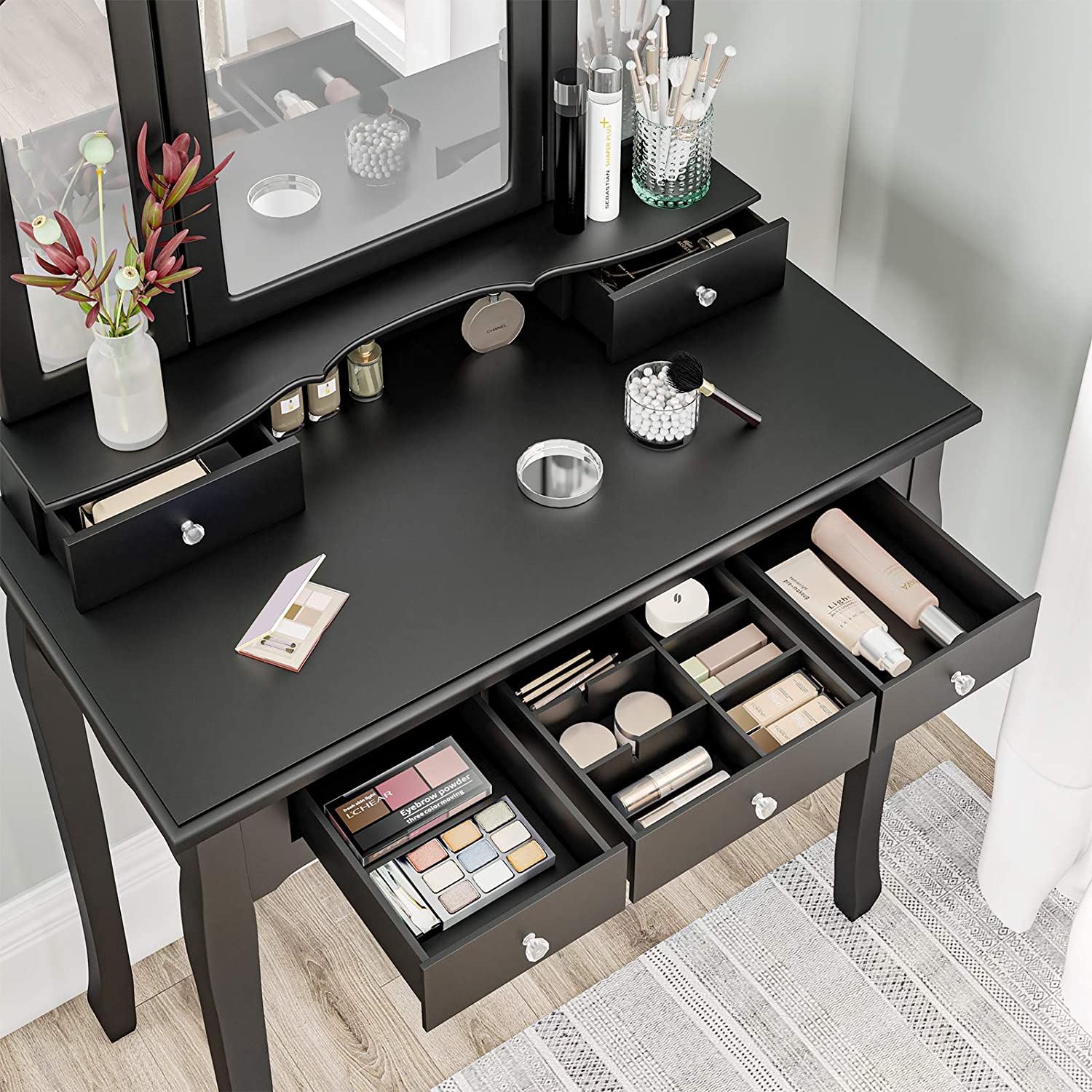 Black colour dressing deals table