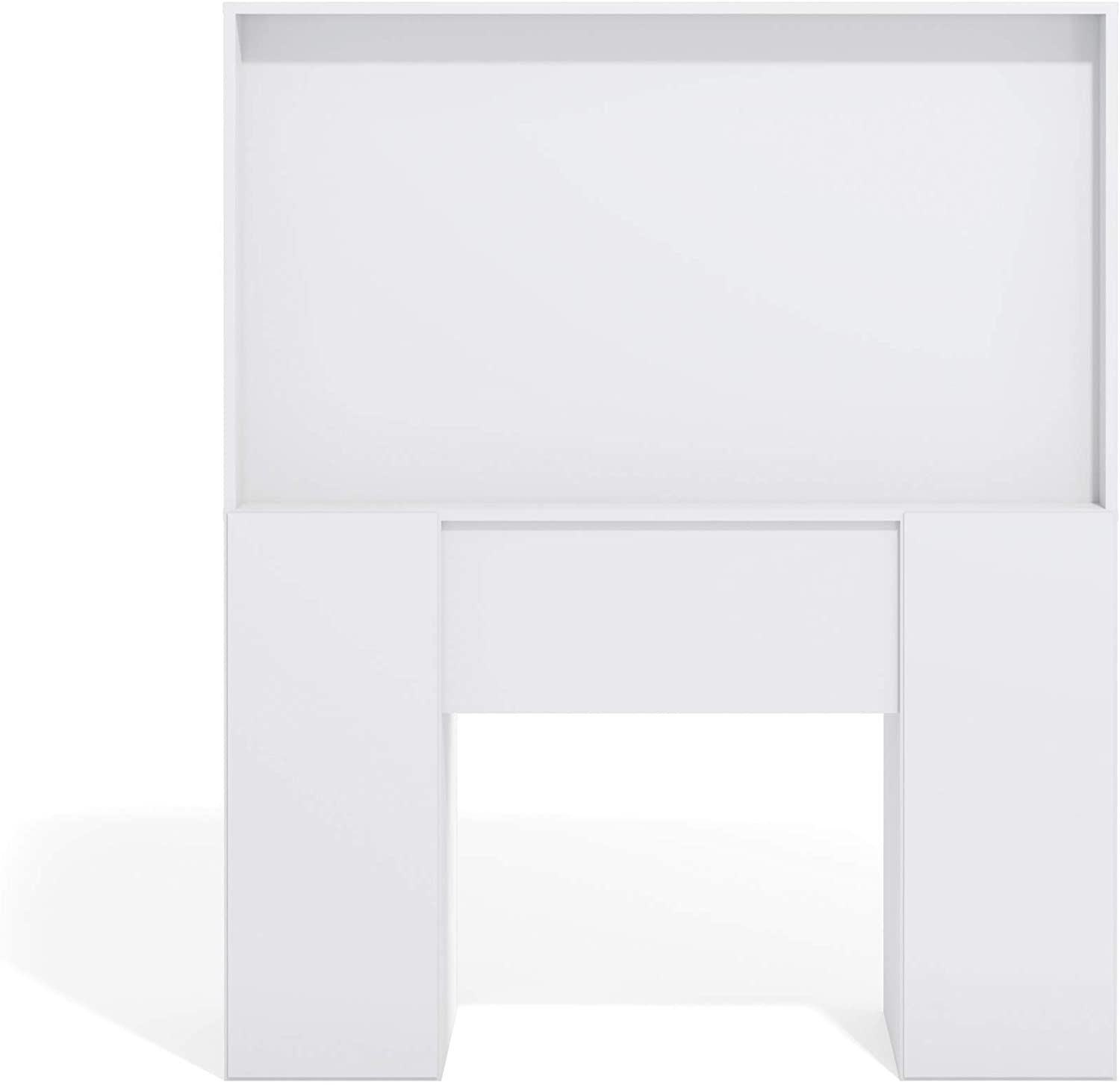 Dressing Table: Full Width Mirror White Dressing Table