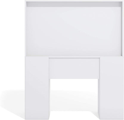 Dressing Table: Full Width Mirror White Dressing Table