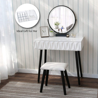 Dressing Table Vanity Makeup Table with Free Make-up Organizer 