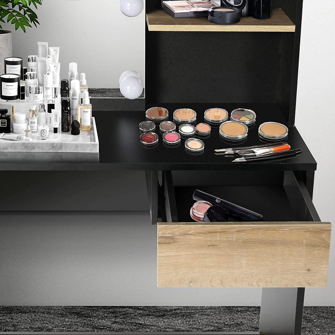 Dressing Table : Vanity Set with Lighted Mirror Dressing Table with Stool