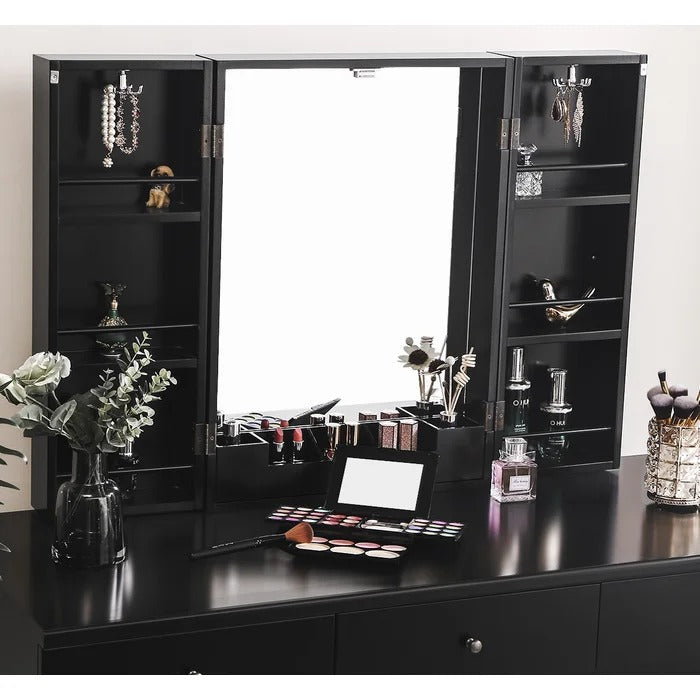 Dressing Table: Vanity Set with Stool and Mirror