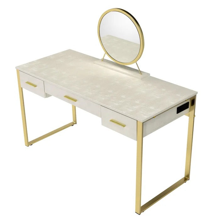 Dressing Table: White Vanity with Mirror
