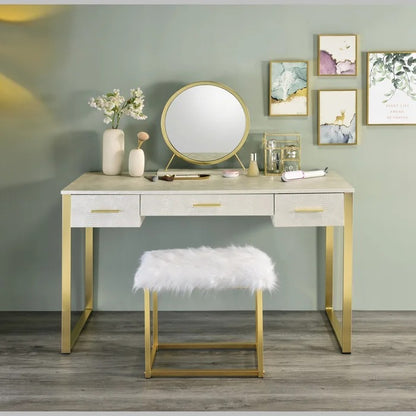 Dressing Table: White Vanity with Mirror