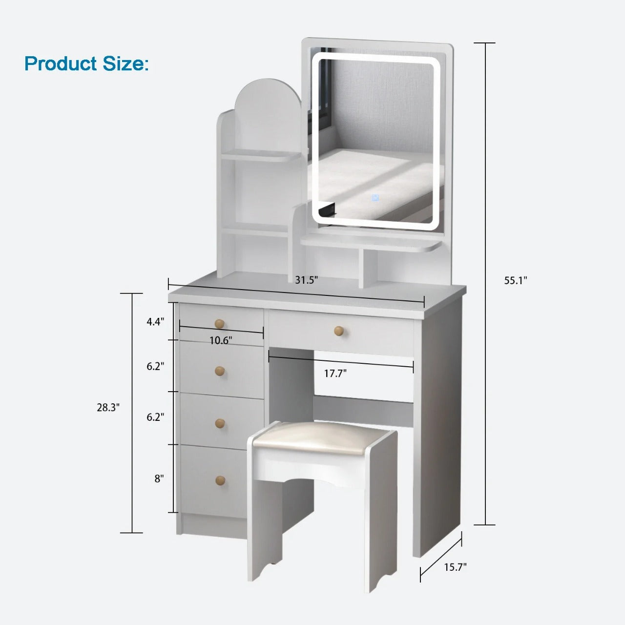Nordic Modern Mini Dressing Table – Space Saving For Home