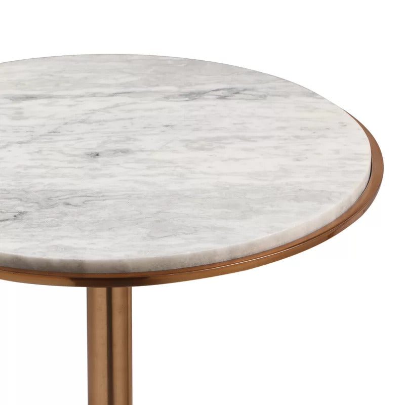 End Tables : Aluminum & Marble End Table