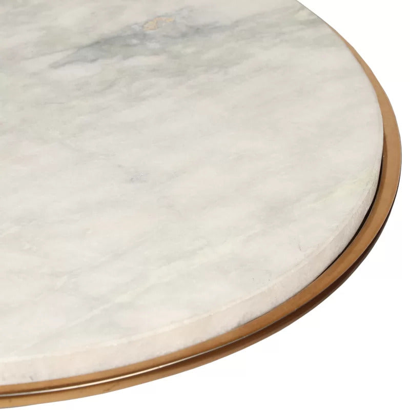 End Tables : Aluminum & Marble End Table