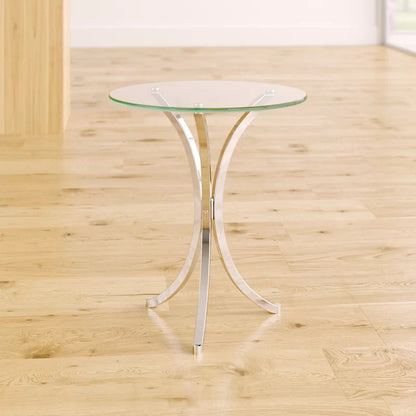 End Tables: Glass Pedestal End Table