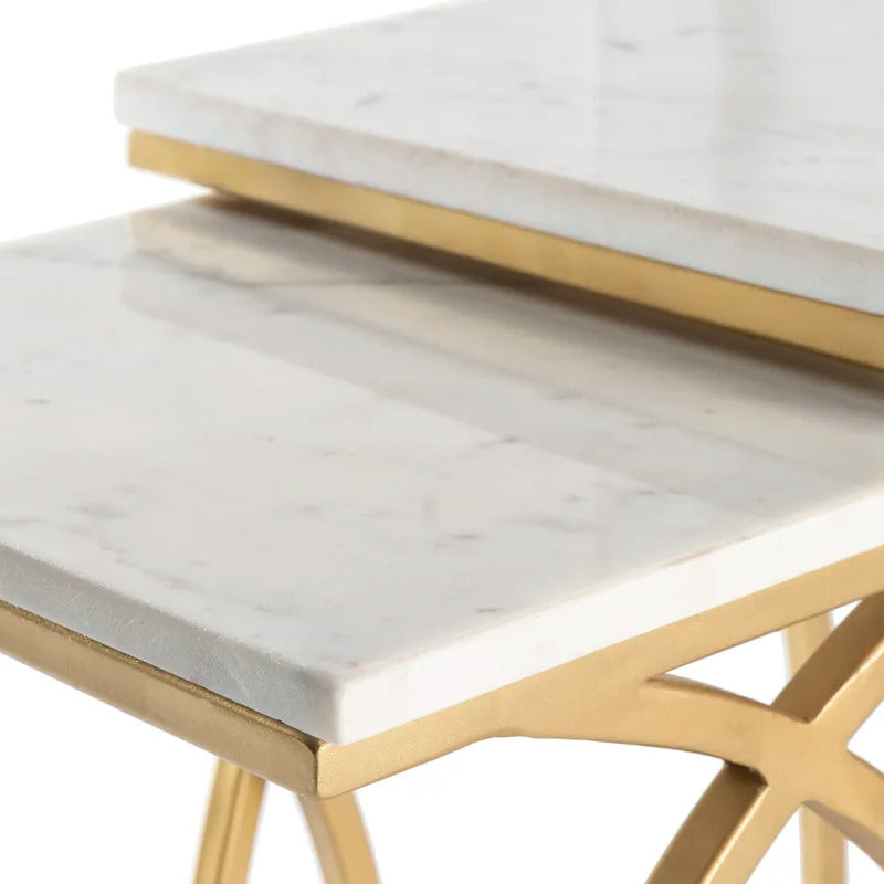 End Tables: Marble Sled End Tables