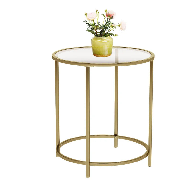 End Tables: Round Glass End Table Set