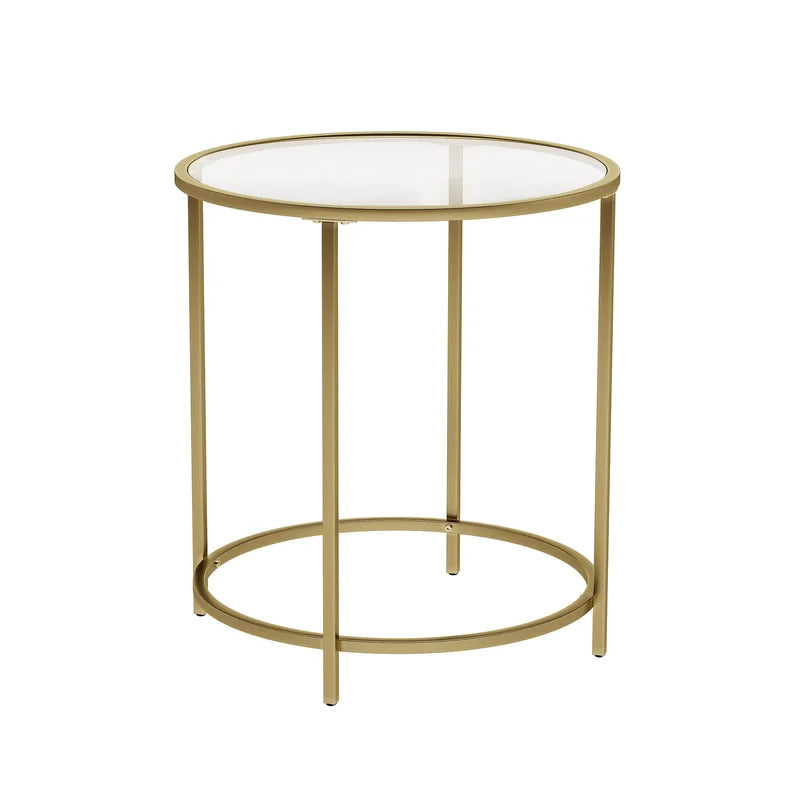 End Tables: Round Glass End Table Set