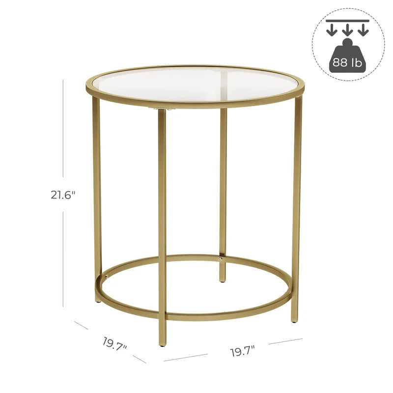 End Tables: Round Glass End Table Set