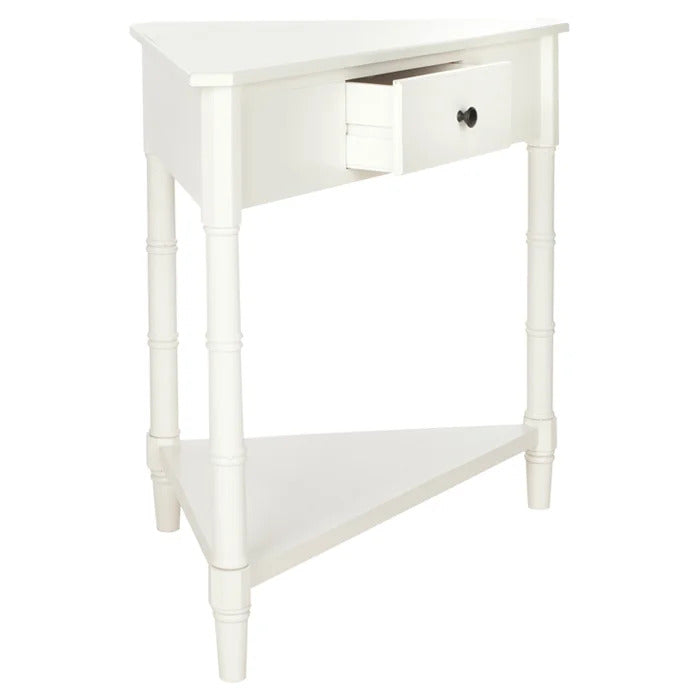 End Tables: Solid Wood 3 Legs End Table with Storage