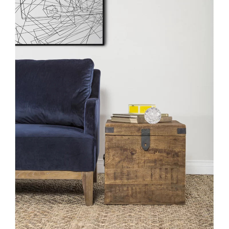 End Tables: Solid Wood Block End Table
