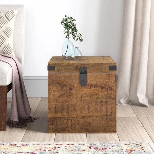 End Tables: Solid Wood Block End Table
