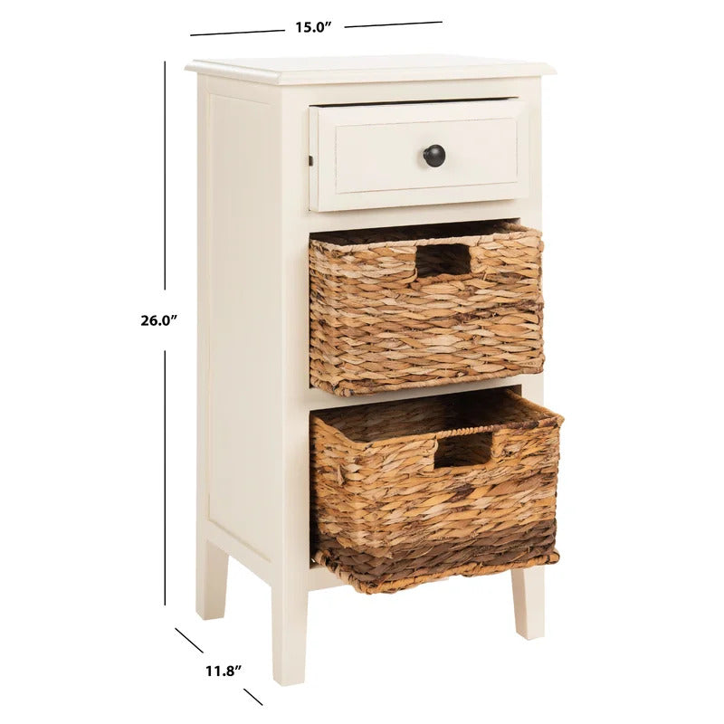 End Tables: Solid Wood End Table with Storage