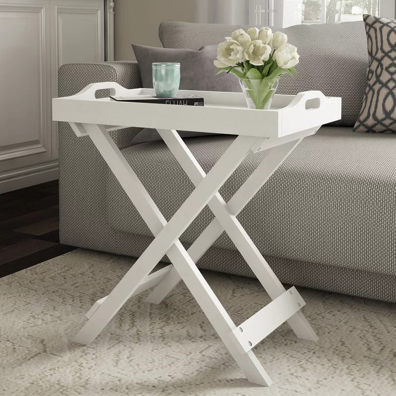 End Tables: Tray Top Cross Legs End Table