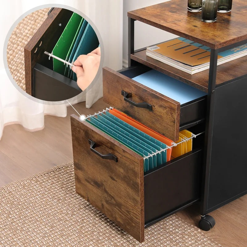 Filing Cabinet : 2-Drawer Mobile Vertical File Cabinet