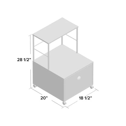 Filing Cabinet : 1-Drawer Mobile Vertical File Cabinet