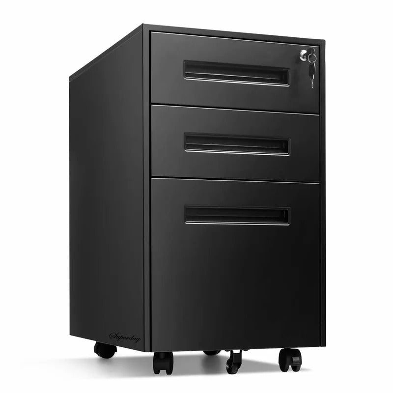 Filing Cabinet 14.96 Wide 3 Drawer Mobile Vertical File