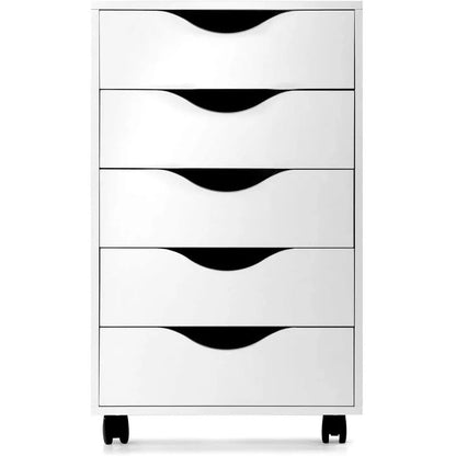 File Cabinets : 16'' Wide 5 -Drawer Mobile Vertical