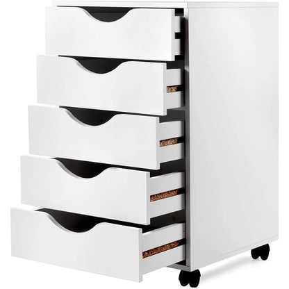 File Cabinets : 16'' Wide 5 -Drawer Mobile Vertical