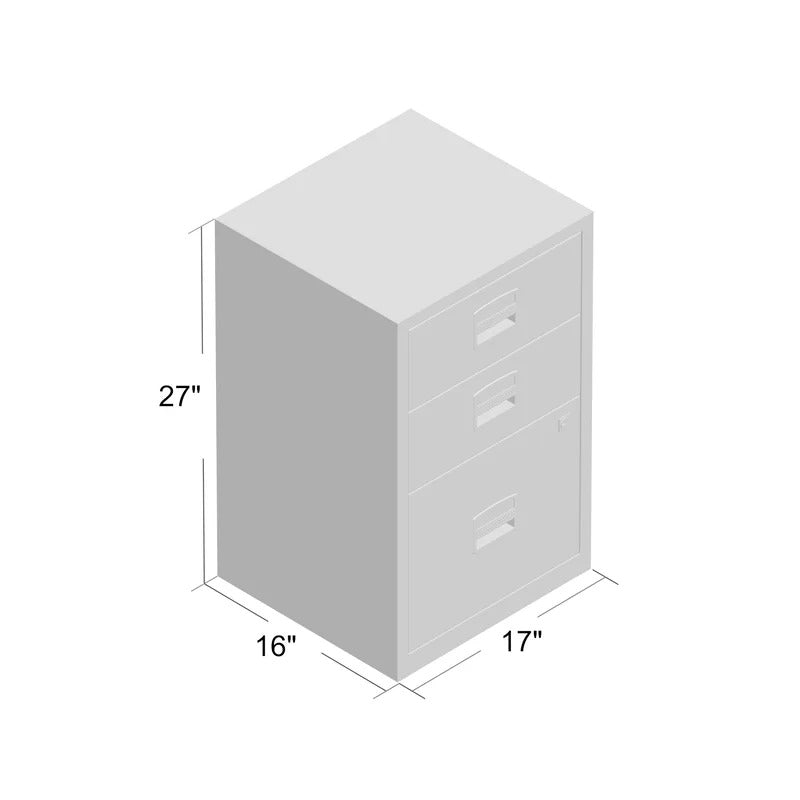 File Cabinets : 17'' Wide 3 -Drawer Steel Vertical Filing Cabinet