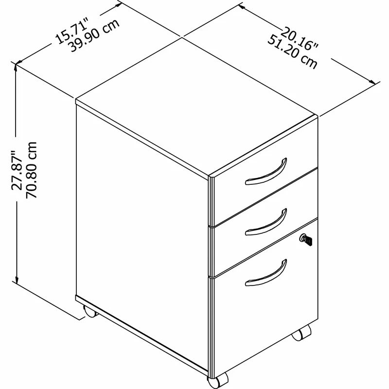 File Cabinets : 3 -Drawer Mobile Vertical Filing Cabinet
