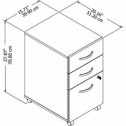 File Cabinets : 3 -Drawer Mobile Vertical Filing Cabinet