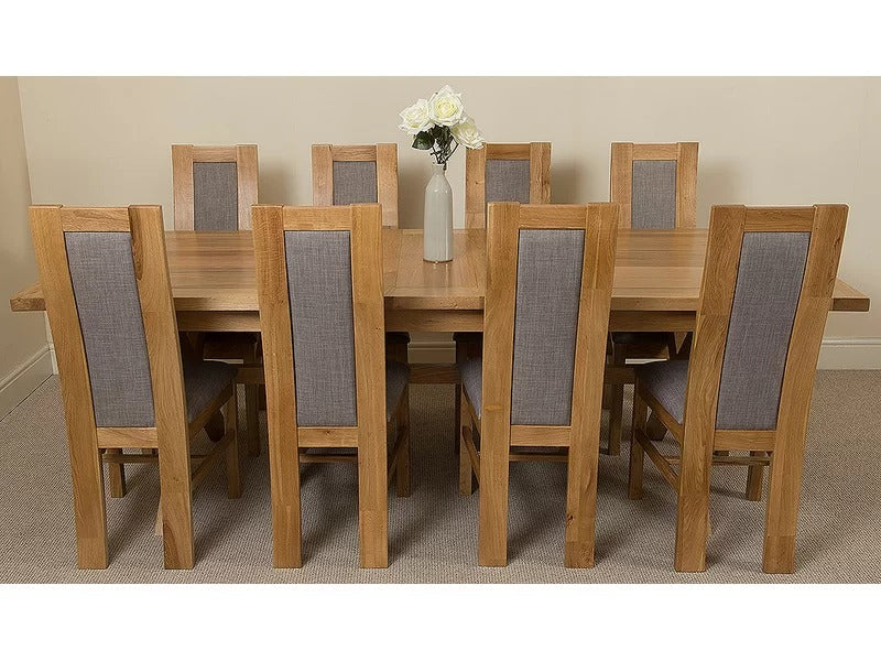 8 Seater Dining Set: Finest Extendable Solid Oak Dining Set