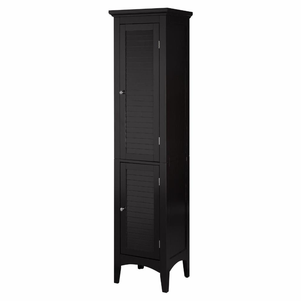 Floor Cabinets: Dark Espresso Tower with 2 Shutter Doors  