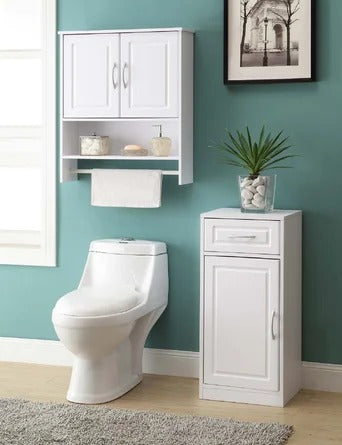 Floor Cabinets White Bathroom Base Cabinet with One Door-1