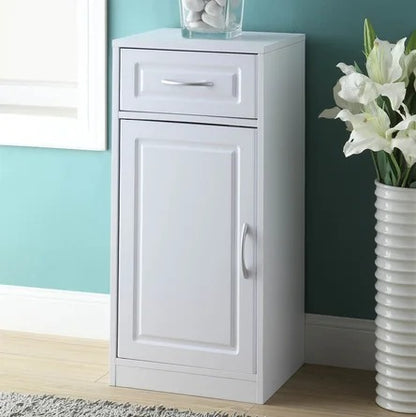 Floor Cabinets White Bathroom Base Cabinet with One Door-1