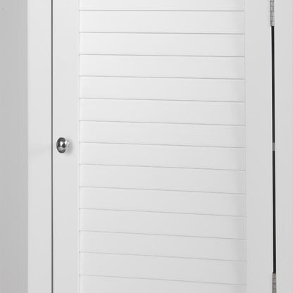 Floor Cabinets: White Corner Floor Cabinet with 1 Shutter Door 