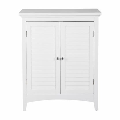 Floor Cabinets: White Floor Cabinet with 2 Shutter Doors 