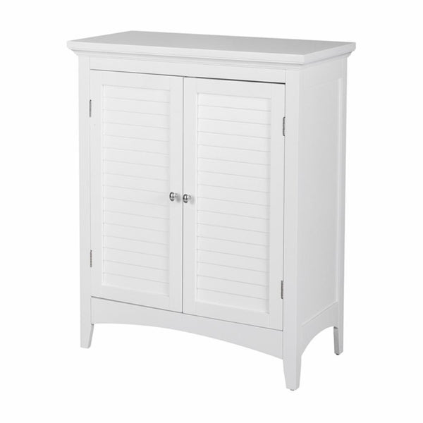 Floor Cabinets: White Floor Cabinet with 2 Shutter Doors