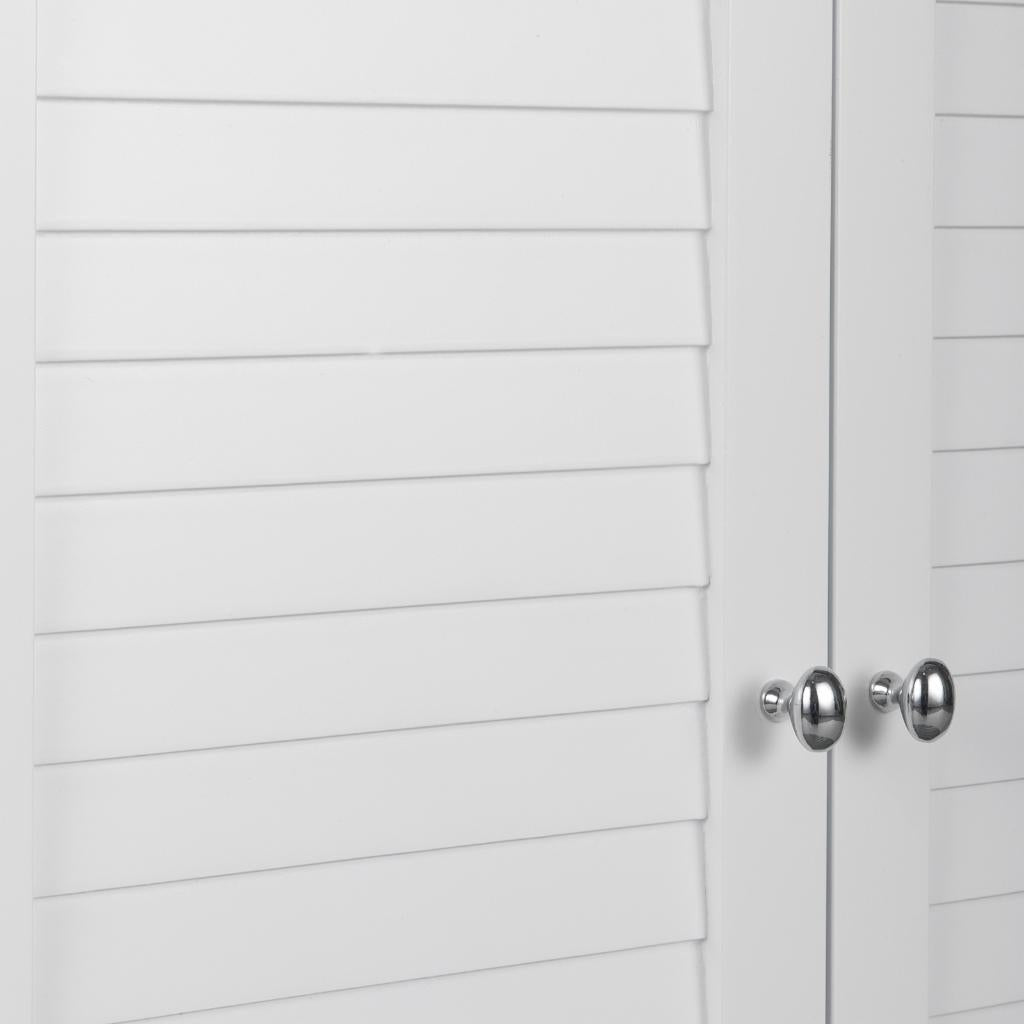 Floor Cabinets: White Floor Cabinet with 2 Shutter Doors 