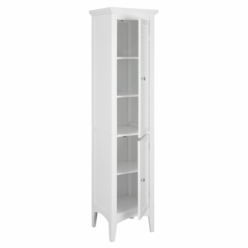 Floor Cabinets: White Tower with 2 Shutter Doors 