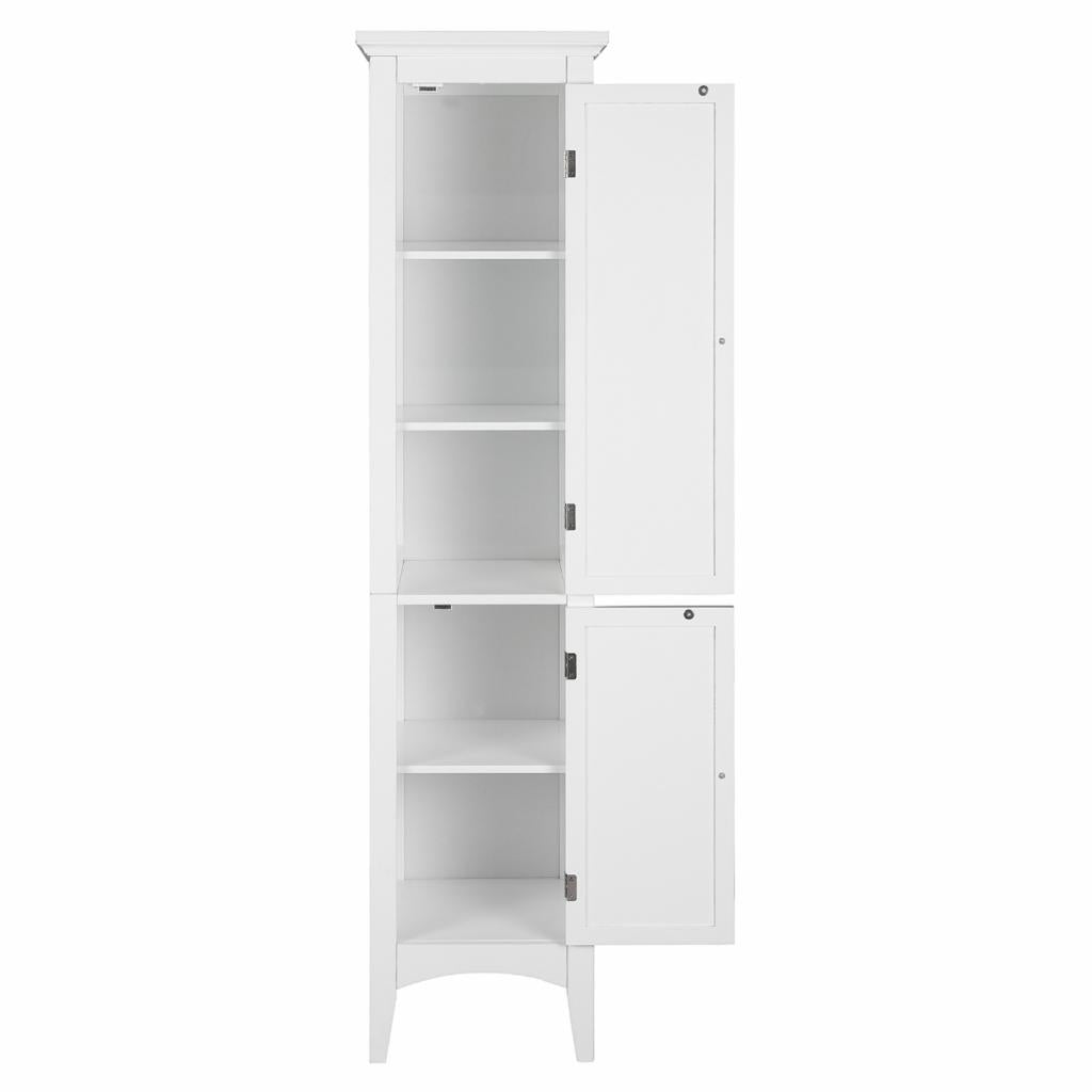 Floor Cabinets: White Tower with 2 Shutter Doors 