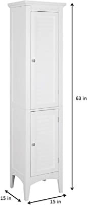 Floor Cabinets White Tower with 2 Shutter Doors