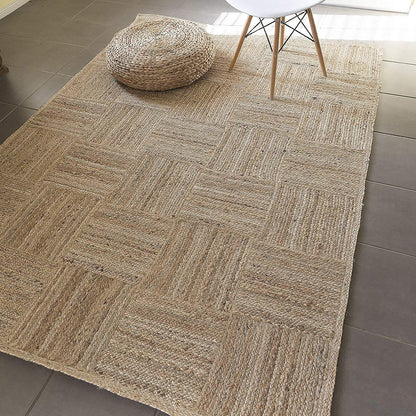 Floor Mats: Jute Braided Natural Carpets Hand Woven & Reversible for Living Room