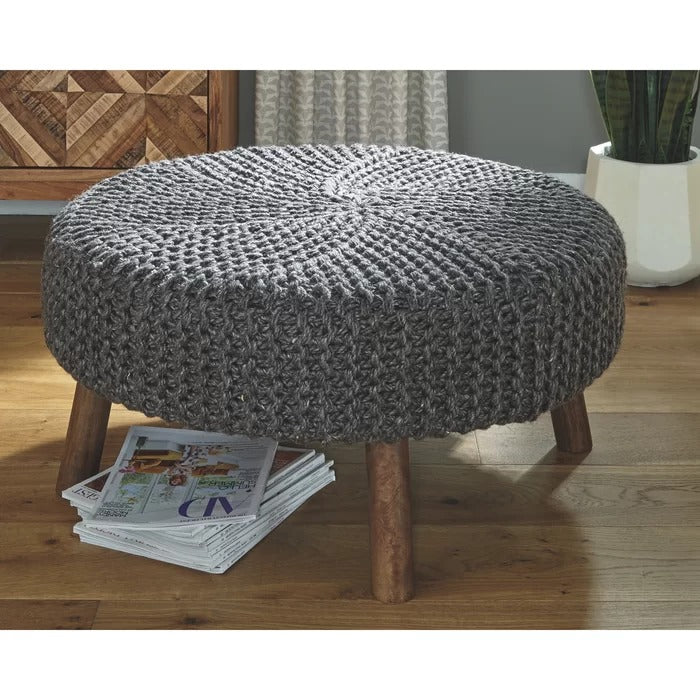 Foot Stool: 30'' Wide Round Cocktail Ottoman