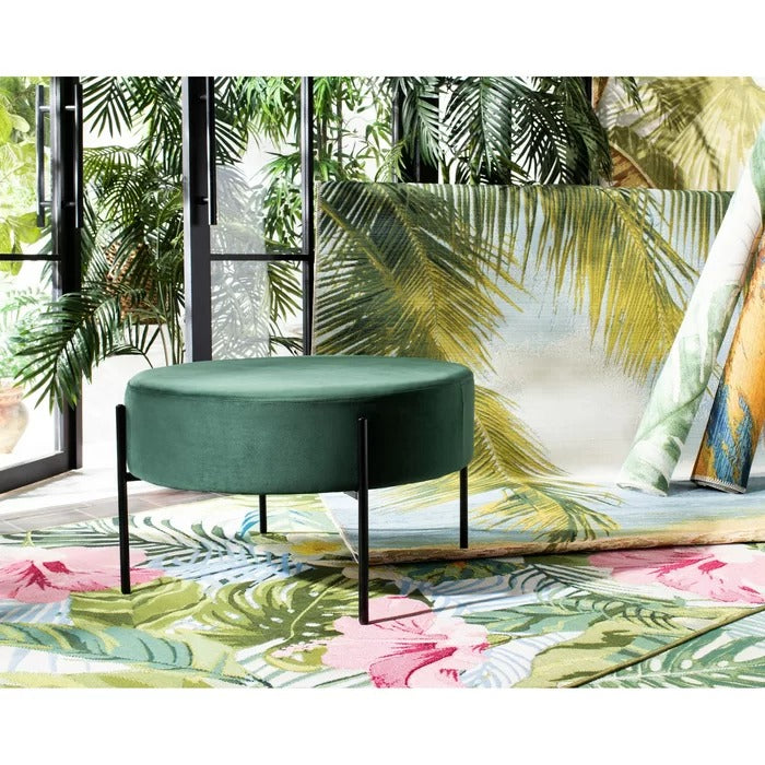 Foot Stool: 31.5'' Wide Velvet Round Cocktail Ottoman