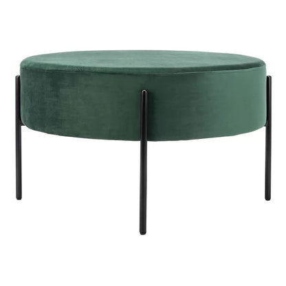 Foot Stool: 31.5'' Wide Velvet Round Cocktail Ottoman