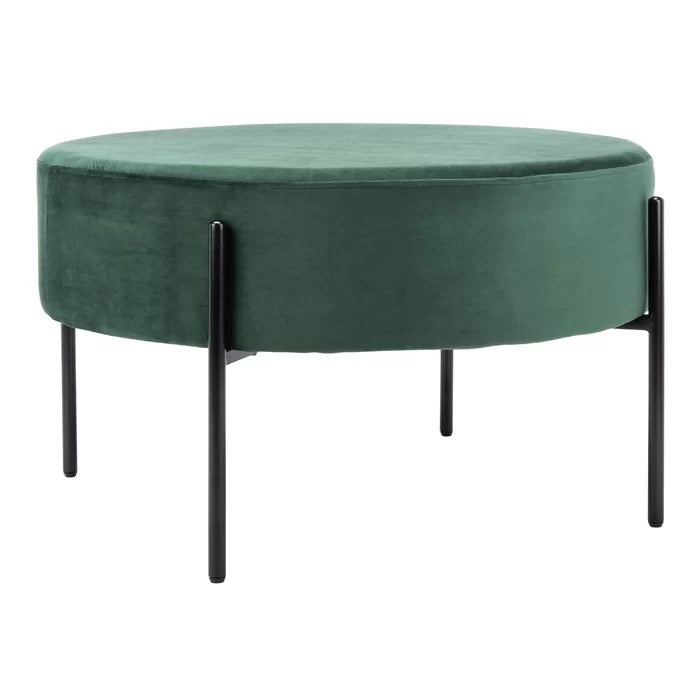 Foot Stool: 31.5'' Wide Velvet Round Cocktail Ottoman