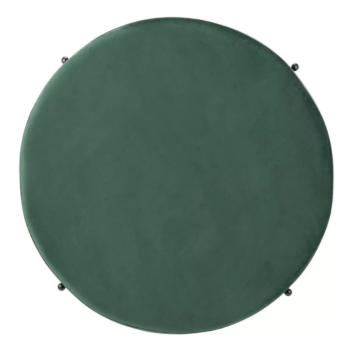 Foot Stool: 31.5'' Wide Velvet Round Cocktail Ottoman