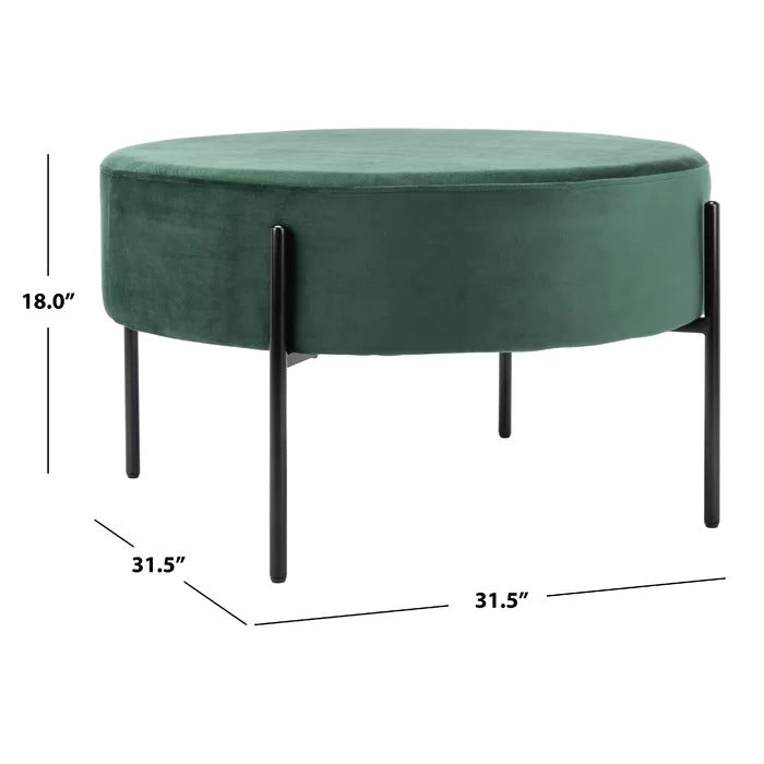 Foot Stool: 31.5'' Wide Velvet Round Cocktail Ottoman