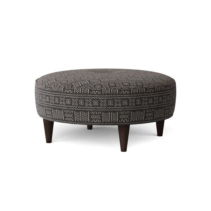 Foot Stool: 38'' Wide Tufted Round Cocktail Ottoman