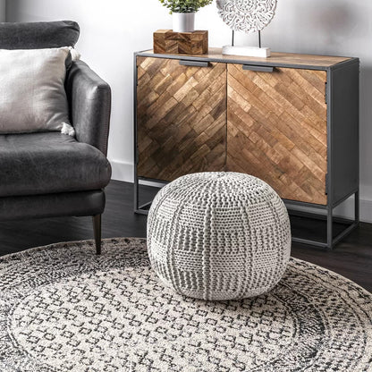 Foot Stool : Round Pouf Ottoman